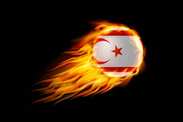 Drapeau République Turque Chypre Nord Avec Fire Fire Ball Design — Image vectorielle