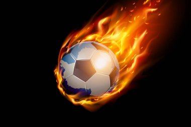 Siyah arka planda izole edilmiş Antarktika Ateşli Bayrak Futbol Gerçekçi Tasarımı. Vektör illüstrasyonu