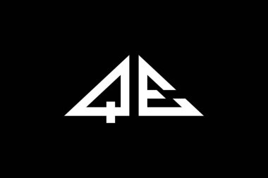 Asgari Üçgen Baş harfleri QE logosu. Bu başlangıç için hangi şirket veya markanın adı uygun olacaktır.