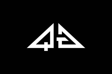 Asgari Üçgen Başlangıç Harfleri QJ logosu. Bu başlangıç için hangi şirket veya markanın adı uygun olacaktır.