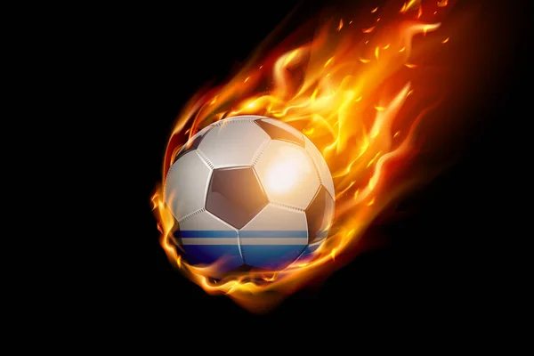 Bandera República Altai Con Diseño Realista Fútbol Fuego Aislado Sobre — Vector de stock