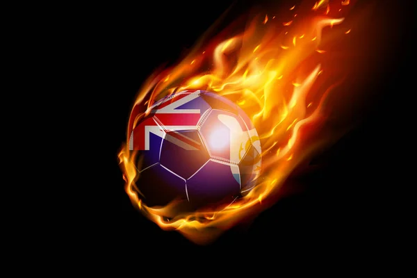 Bandera Anguila Con Diseño Realista Fútbol Fuego Aislado Sobre Fondo — Vector de stock