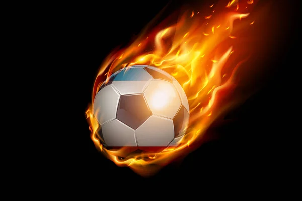 Bandera Crimea Con Fuego Fútbol Diseño Realista Aislado Sobre Fondo — Vector de stock