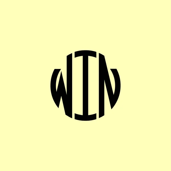 Lettres Initiales Arrondies Créatives Win Logo Conviendra Pour Quelle Entreprise — Image vectorielle
