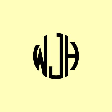 Yaratıcı Yuvarlak Harfler WJH logosu. Bu başlangıç için hangi şirket veya markanın adı uygun olacaktır.