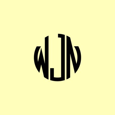 Yaratıcı Yuvarlak Harfler WJN Logosu. Bu başlangıç için hangi şirket veya markanın adı uygun olacaktır.