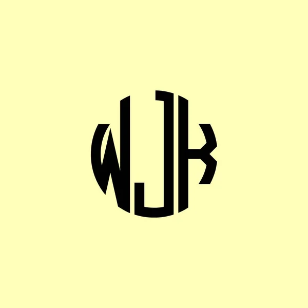 Творчі Округлені Початкові Літери Логотипу Wjk Підійде Якої Компанії Або — стоковий вектор