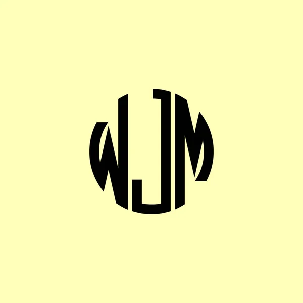 Creative Rounded Initial Letters Wjm Logo 약자입니다 회사나 브랜드 단계에 — 스톡 벡터