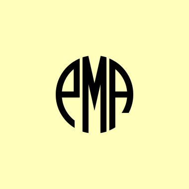 Yaratıcı Yuvarlak Harfler PMA Logosu. Bu başlangıç için hangi şirket veya markanın adı uygun olacaktır.