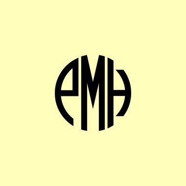 Yaratıcı Yuvarlak Baş harfler PMH logosu. Bu başlangıç için hangi şirket veya markanın adı uygun olacaktır.
