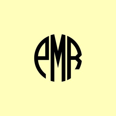 Yaratıcı Yuvarlak Harfler PMR logosu. Bu başlangıç için hangi şirket veya markanın adı uygun olacaktır.