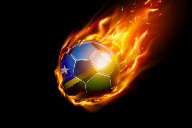 Solomon Adaları Ateşli Bayrağı Futbol Gerçekçi Tasarımı siyah arka planda izole edildi. Vektör illüstrasyonu