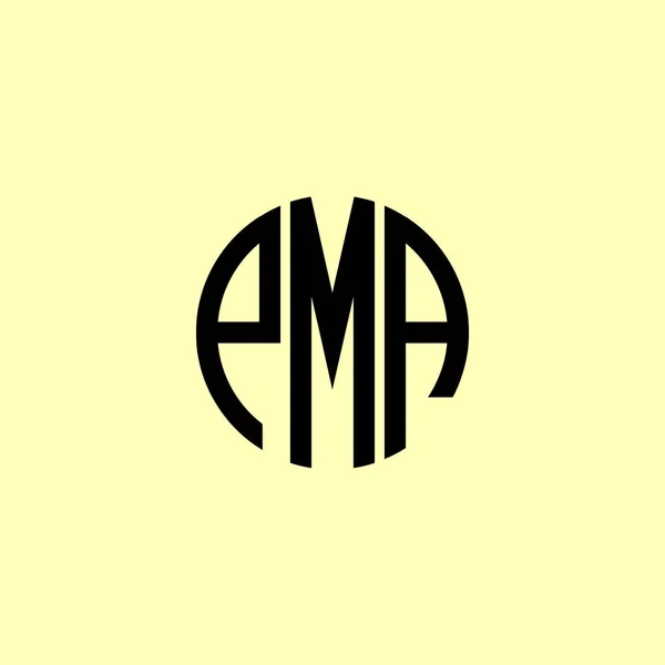 Yaratıcı Yuvarlak Harfler Pma Logosu Başlangıç Için Hangi Şirket Veya — Stok Vektör