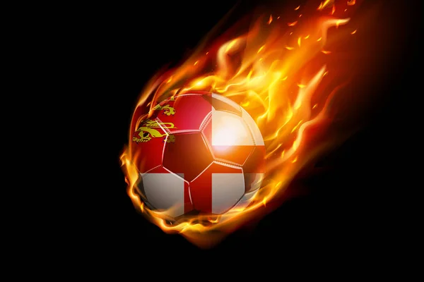 Sarkc Flag Fire Football Realistic Design Изолирован Чёрном Фоне Векторная — стоковый вектор