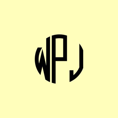 Yaratıcı Yuvarlak Harfler WPJ Logosu. Bu başlangıç için hangi şirket veya markanın adı uygun olacaktır.