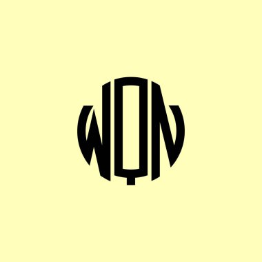 Yaratıcı Yuvarlak Harfler WQN Logosu. Bu başlangıç için hangi şirket veya markanın adı uygun olacaktır.