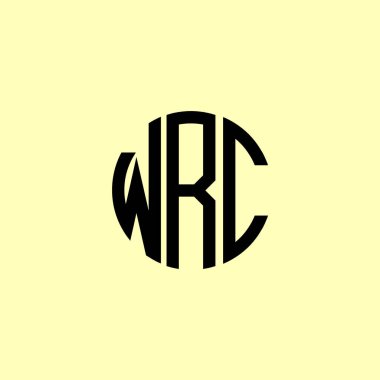 Yaratıcı Yuvarlak Harfler WRC Logosu. Bu başlangıç için hangi şirket veya markanın adı uygun olacaktır.