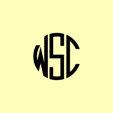 Yaratıcı Yuvarlak Harfler WSC Logosu. Bu başlangıç için hangi şirket veya markanın adı uygun olacaktır.