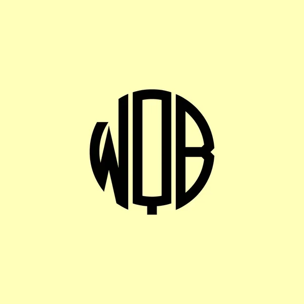 Creatieve Afgeronde Initiële Brieven Wqb Logo Het Zal Geschikt Zijn — Stockvector