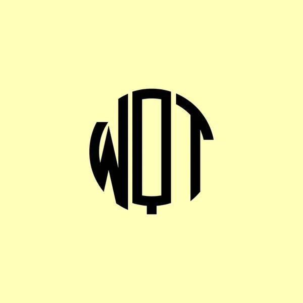 Cartas Iniciais Arredondadas Criativas Wqt Logo Será Apropriado Para Qual — Vetor de Stock