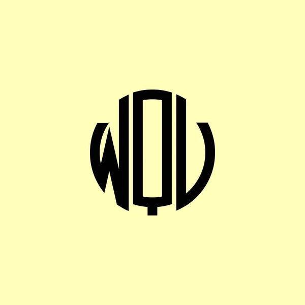 Creative Rounded Initial Letters Wqv Logo 회사나 브랜드 단계에 적합할 — 스톡 벡터