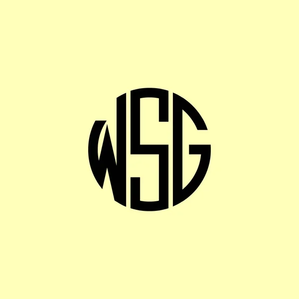 Kreativa Rundade Inledande Bokstäver Wsg Logotyp Det Kommer Att Vara — Stock vektor