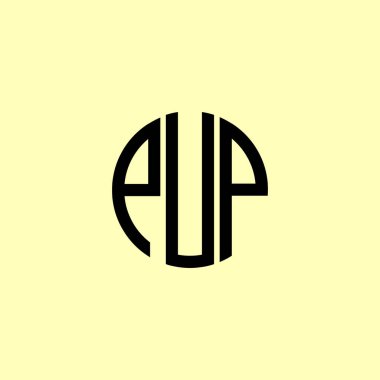 Yaratıcı Yuvarlak Harfler PUP Logosu. Bu başlangıç için hangi şirket veya markanın adı uygun olacaktır.