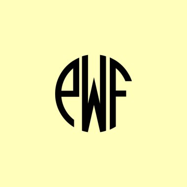 Yaratıcı Yuvarlak Baş harfler PWF logosu. Bu başlangıç için hangi şirket veya markanın adı uygun olacaktır.