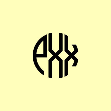 Yaratıcı Yuvarlak Harfler PXX logosu. Bu başlangıç için hangi şirket veya markanın adı uygun olacaktır.