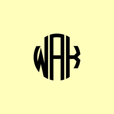 Yaratıcı Yuvarlak Harfler wak logosu. Bu başlangıç için hangi şirket veya markanın adı uygun olacaktır.