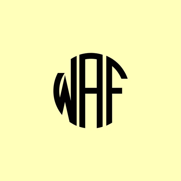 Lettres Initiales Arrondies Créatives Logo Waf Conviendra Pour Quelle Entreprise — Image vectorielle