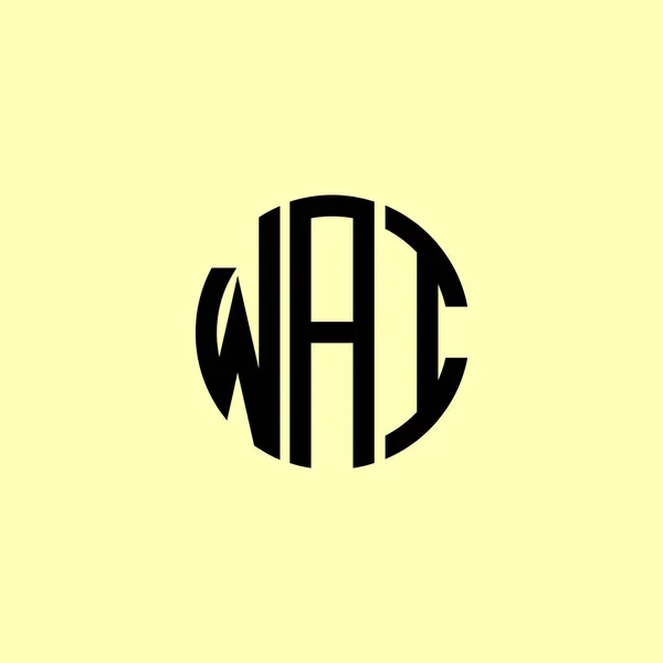 Creative Στρογγυλεμένα Αρχικά Γράμματα Wai Λογότυπο Είναι Κατάλληλο Για Ποια — Διανυσματικό Αρχείο