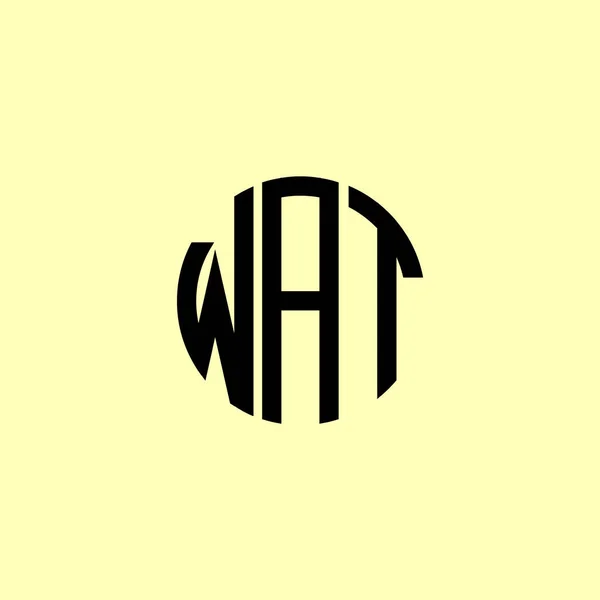 Cartas Iniciais Arredondadas Criativas Wat Logo Será Apropriado Para Qual —  Vetores de Stock