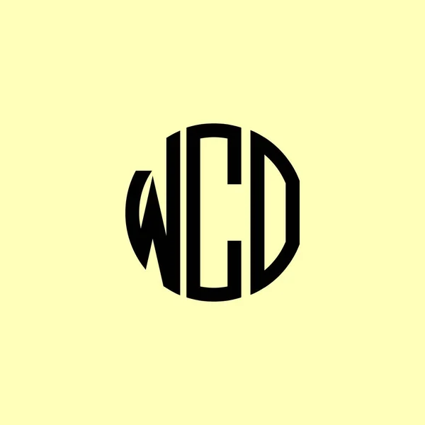 Cartas Iniciais Arredondadas Criativas Wco Logo Será Apropriado Para Qual — Vetor de Stock