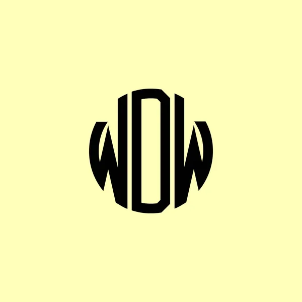 Letras Iniciales Redondeadas Creativas Logo Wdw Será Adecuado Para Qué — Vector de stock