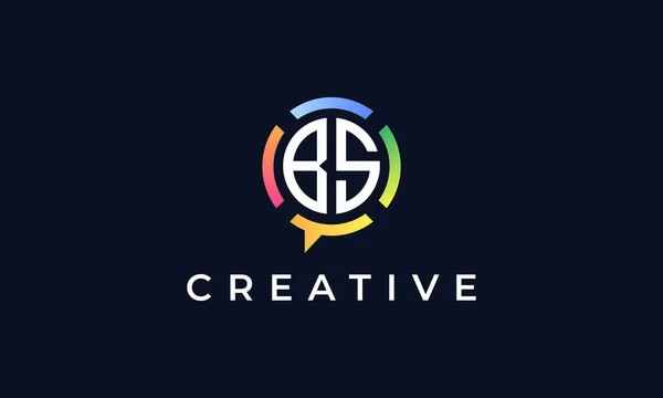 Logo Iniziale Creative Chat Questo Logo Incorporare Con Forma Astratta — Vettoriale Stock