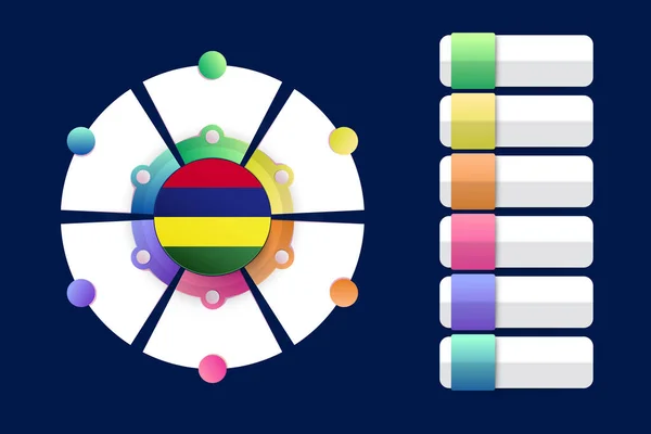 Mauritius Flag Infographic Design Incorporated Split Shape Ilustracja Wektora — Wektor stockowy