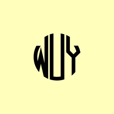 Yaratıcı Yuvarlak Harfler WUY logosu. Bu başlangıç için hangi şirket veya markanın adı uygun olacaktır.