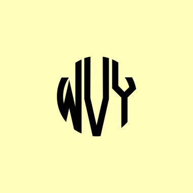 Yaratıcı Yuvarlak Harfler WVY logosu. Bu başlangıç için hangi şirket veya markanın adı uygun olacaktır.