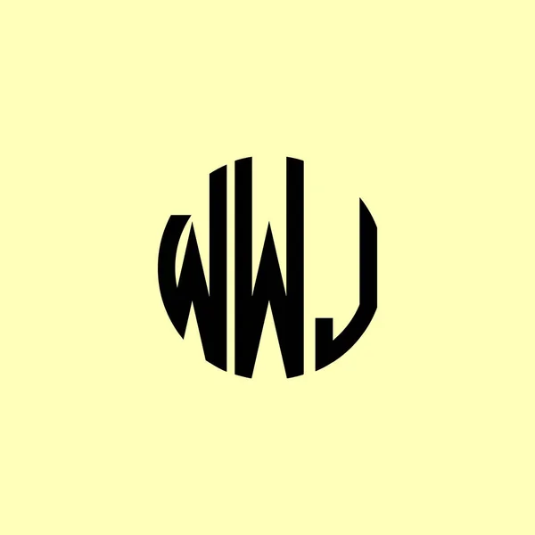 Creative Rounded Initial Letters Wwj Logo 약자입니다 회사나 브랜드 단계에 — 스톡 벡터