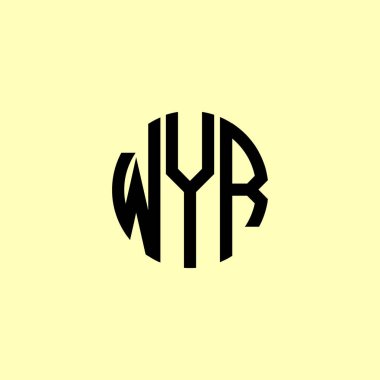 Yaratıcı Yuvarlak Harfler WYR logosu. Bu başlangıç için hangi şirket veya markanın adı uygun olacaktır.