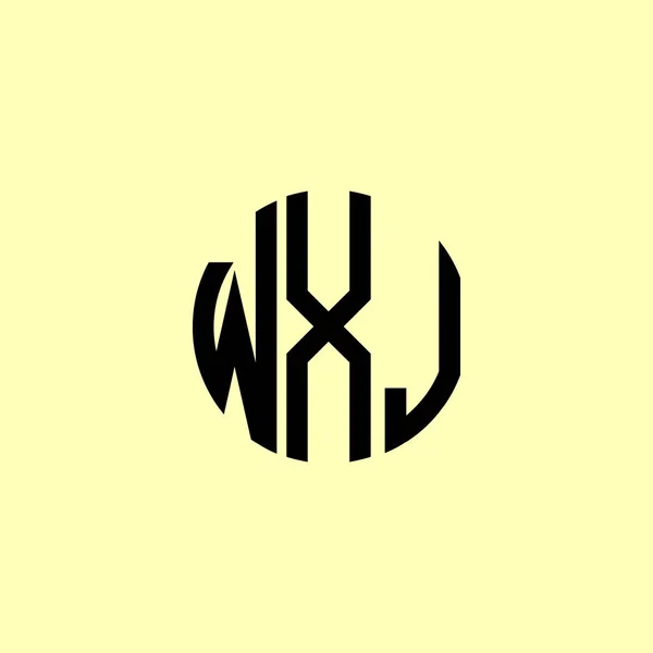 Lettres Initiales Arrondies Créatives Logo Wxj Conviendra Pour Quelle Entreprise — Image vectorielle