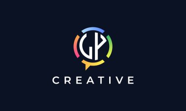 Yaratıcı Sohbet Baş Harfleri LY logosu. Bu logo soyut sohbet şekli ve harfleri olan bir şirket. vektör Resimleri.