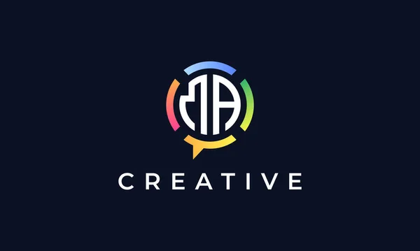 Logo Creative Chat Initial Letters Logo Zawiera Abstrakcyjny Kształt Czatu — Wektor stockowy