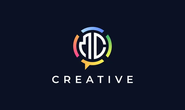 Lettres Initiales Creative Chat Logo Logo Intègre Une Forme Abstraite — Image vectorielle