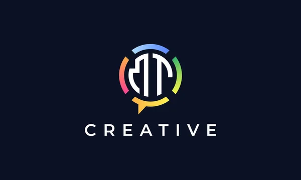 Creatieve Chat Initiële Letters Logo Dit Logo Bevat Abstracte Chatvorm — Stockvector