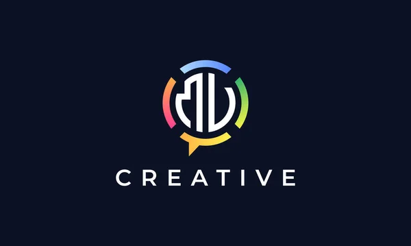 Creative Chat Initial Letters Logo Логотип Включает Себя Абстрактную Форму — стоковый вектор