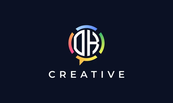 Charla Creativa Cartas Iniciales Logo Este Logo Incorpora Con Forma — Vector de stock