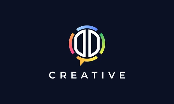 Creative Chat Initial Letters Logo Логотип Включает Себя Абстрактную Форму — стоковый вектор