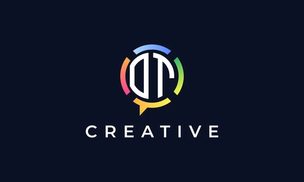 Creative Chat Initial Letters Logo Логотип Включает Себя Абстрактную Форму — стоковый вектор